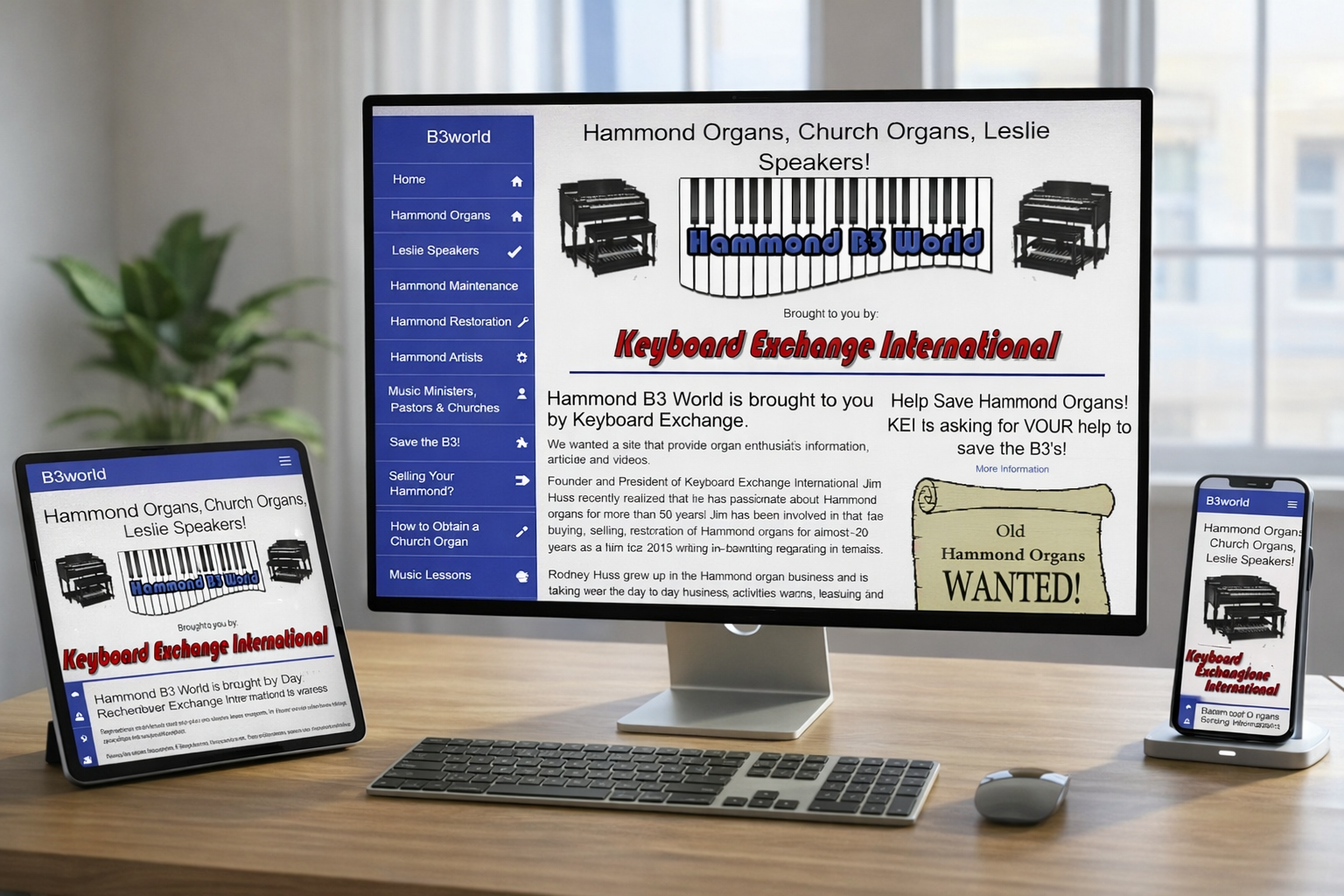 Hammond B3 World website preview