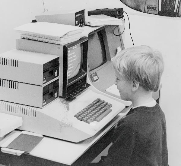 Young PAT at the computer